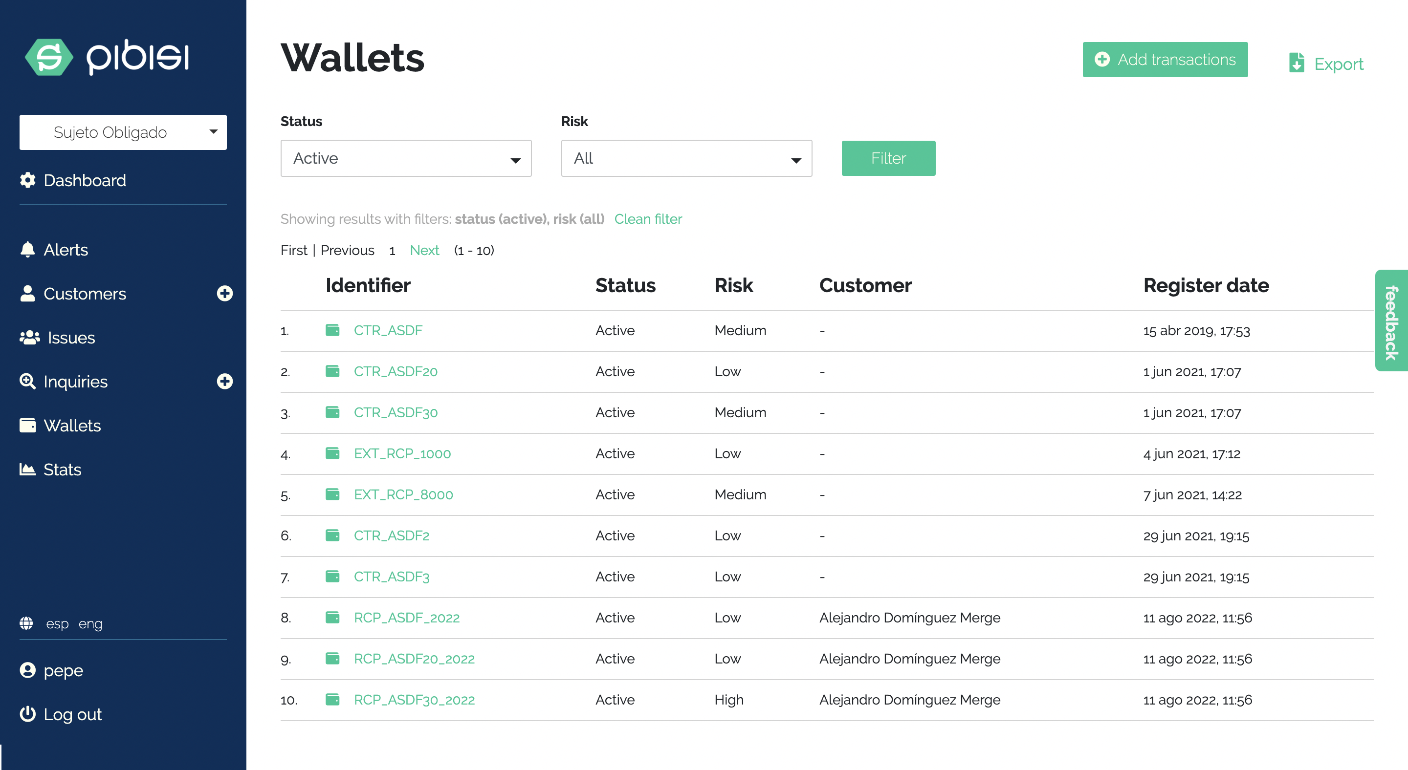 Behaviour Analytics wallets